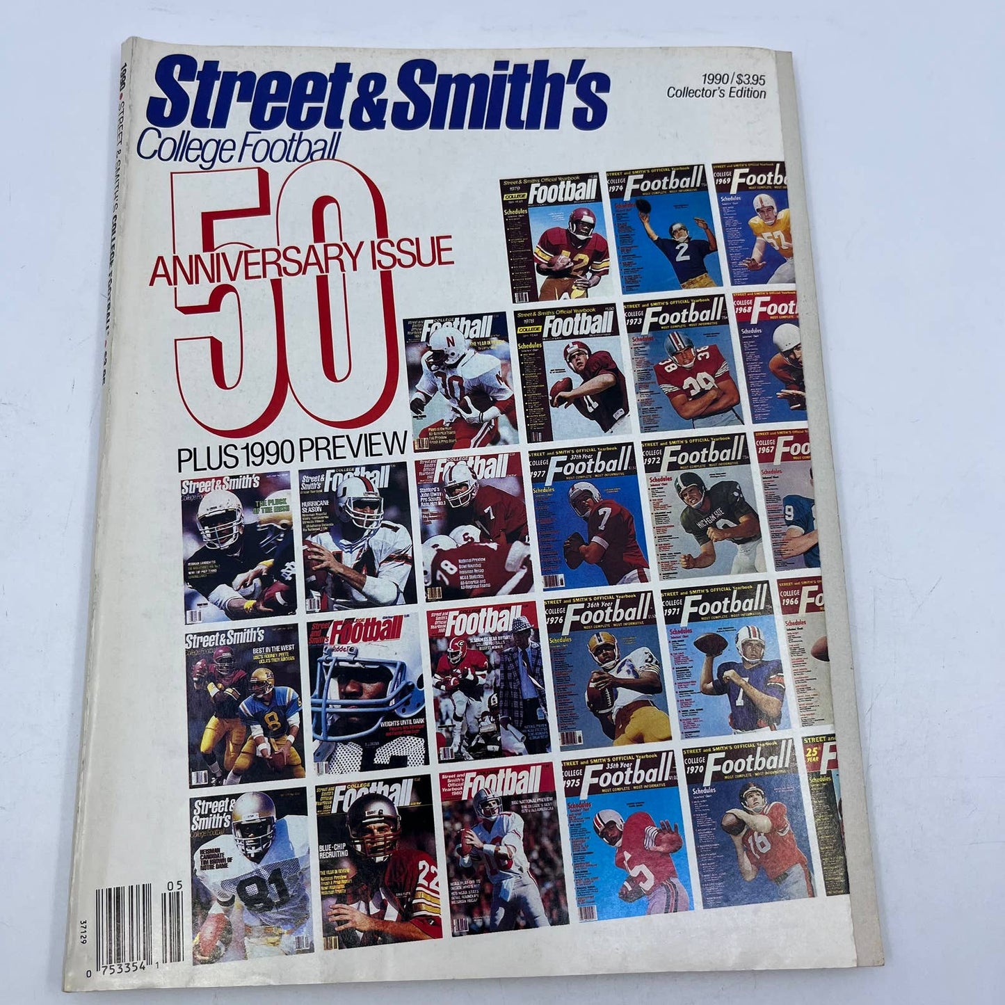 1990 Street & Smith’s College Football Yearbook Magazine 50th Anniversary TH3