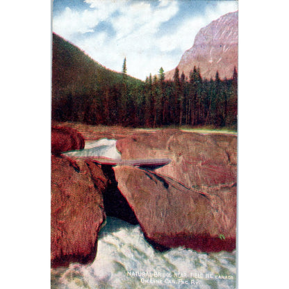 Canadian Pacific Railway Line BC Canada Natural Bridge Original Postcard P3-4