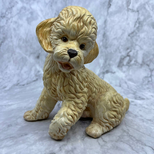 Royal Crown Vintage 1950's Ceramic Golden Poodle Dog Figurine 7" Kitsch TJ2