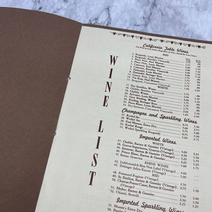 1953 Sea Wolf Restaurant Menu Jack London Square Oakland CA TD8