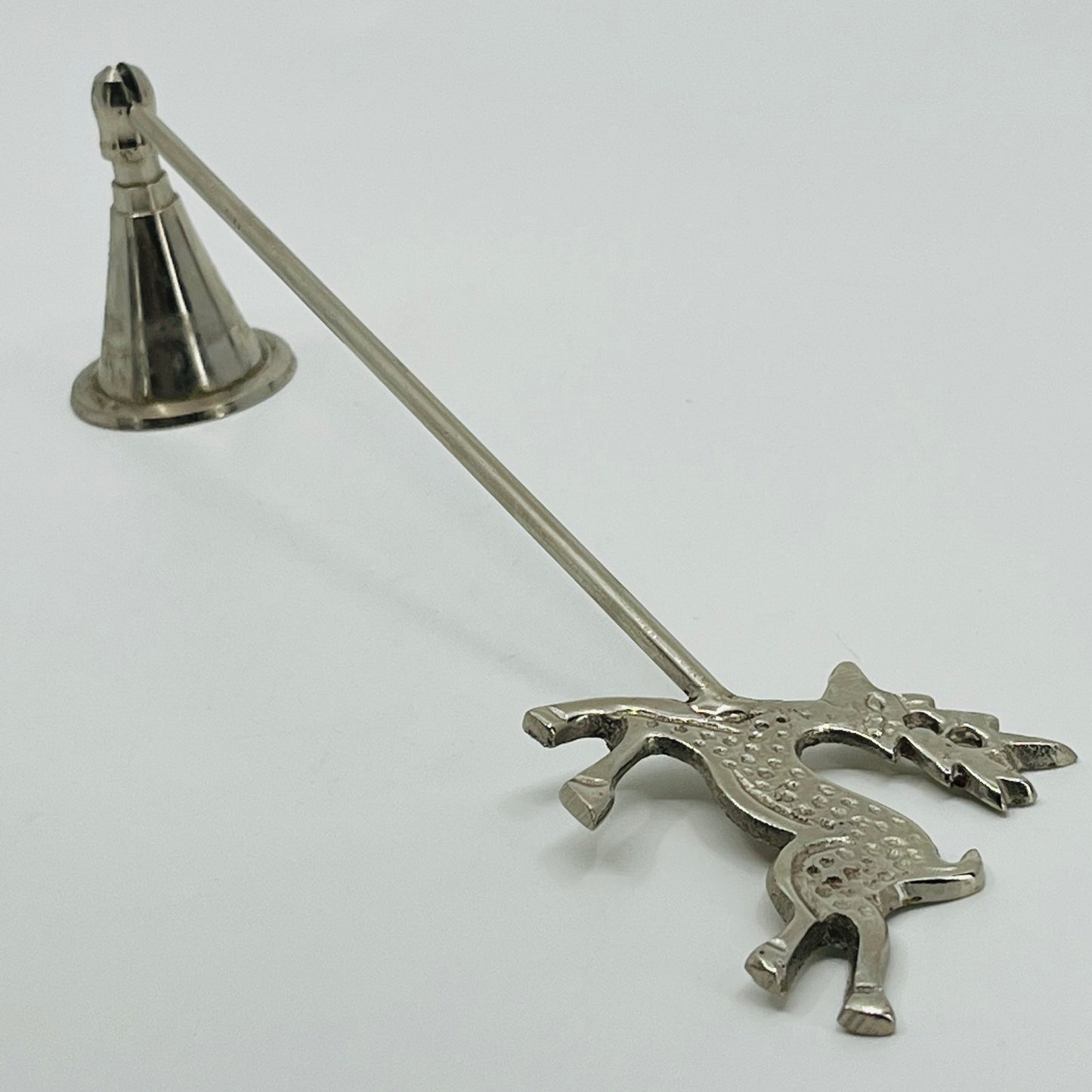 Vintage Metal Christmas Santa Reindeer Long Handle Candle Snuffer SC4