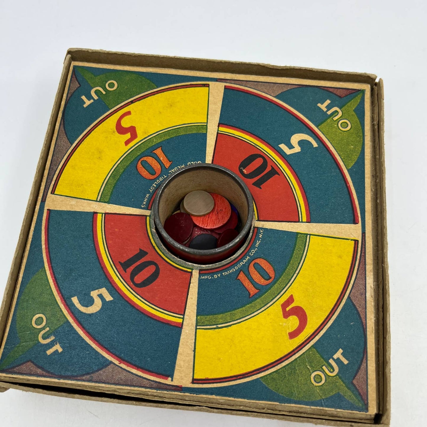 Vintage Transogram Gold Medal Toy Tiddledy Winks Game TH6