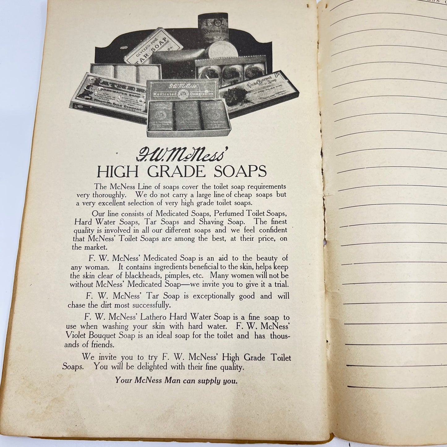 c1910 FW McNess Cookbook Quack Medicine Freeport Illinois L1-4