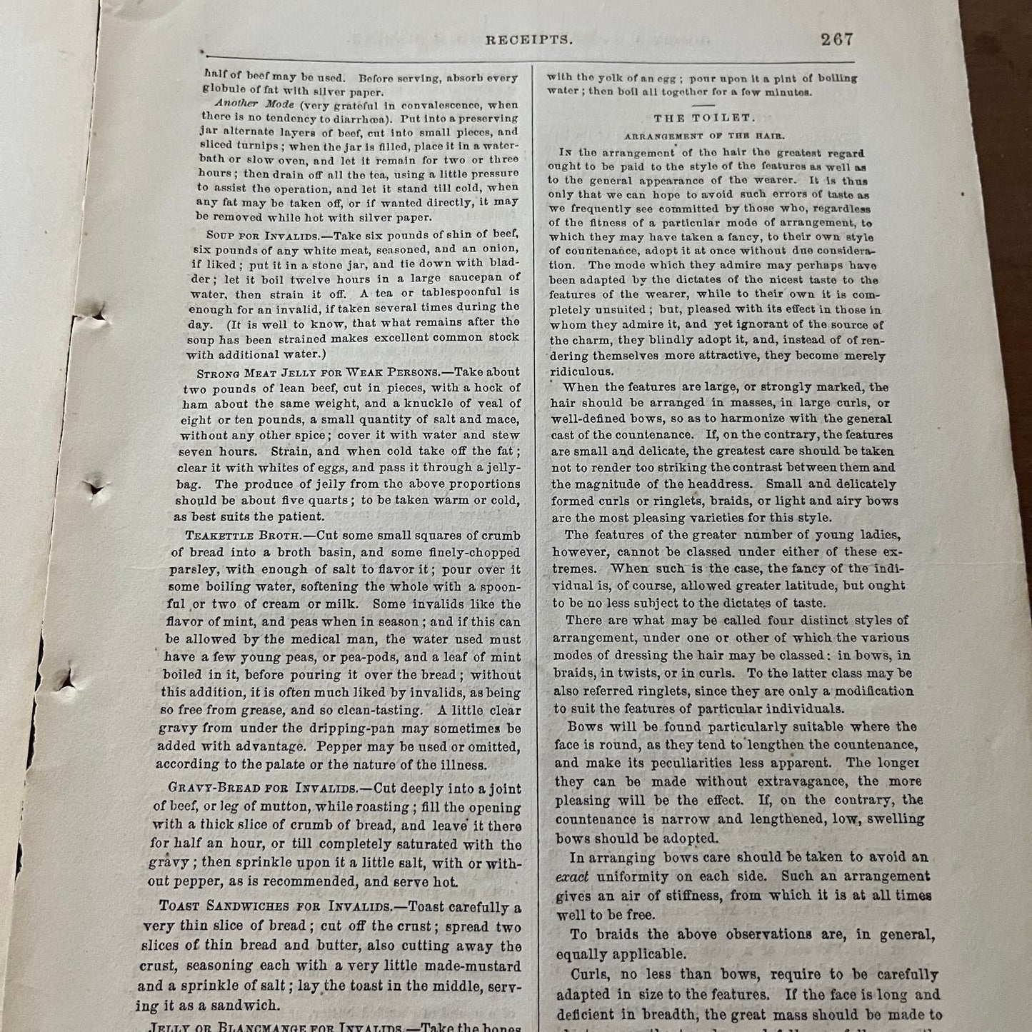 1861 Original Recipes (Receipts) Soups, Sandwiches Godey's Lady's Book D4-5