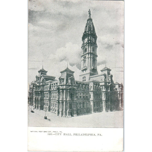 1907 Postcard City Hall - Philadelphia PA TD9-P1