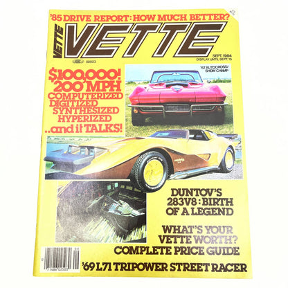 1984 Sept - VETTE Magazine Corvette CLASSIC GLASS 1960 ROADSTER TG1