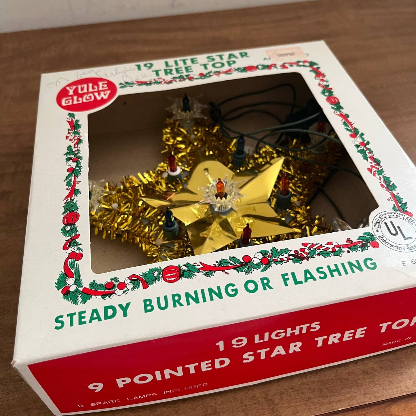 Vintage Yule Glow 19 Lite Tree Top Flashing / Steady Christmas Topper WORKS TA5