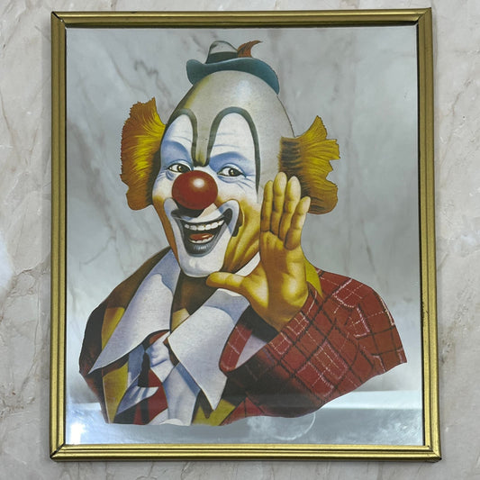 Vintage Retro Sarnoff RINGO THE CLOWN Decoupage Mirror 8x10" 2