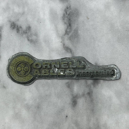 Vtg Printing Letterpress Printers Block Plate Cornell Cables Incorporated TJ57