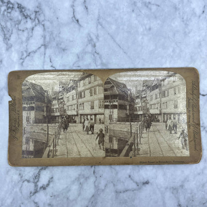 1890s Stereoview Card Oldest Street in Strasburg Germany TJ3