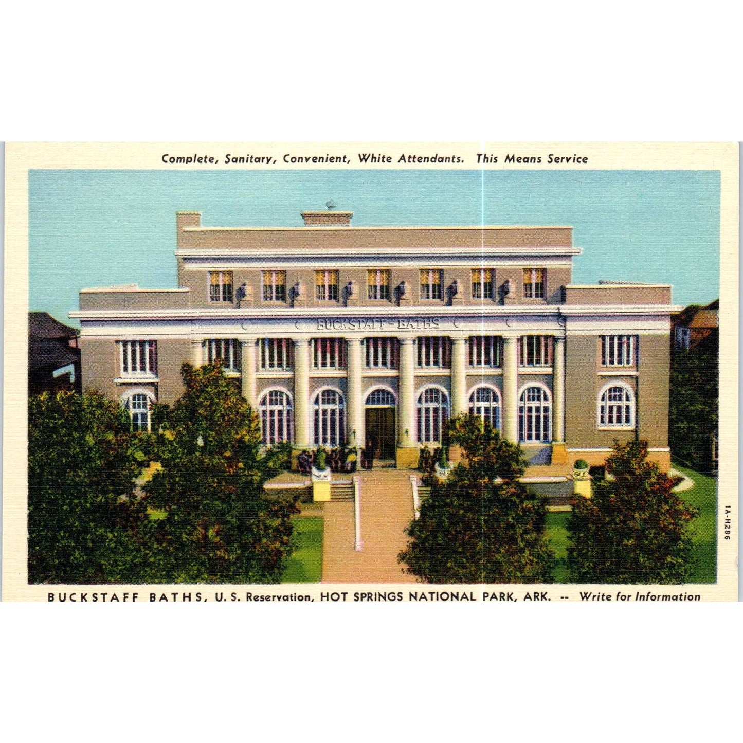 Buckstaff Baths Hot Springs National Park Arkansas Original Postcard TK1-P19