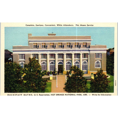 Buckstaff Baths Hot Springs National Park Arkansas Original Postcard TK1-P19