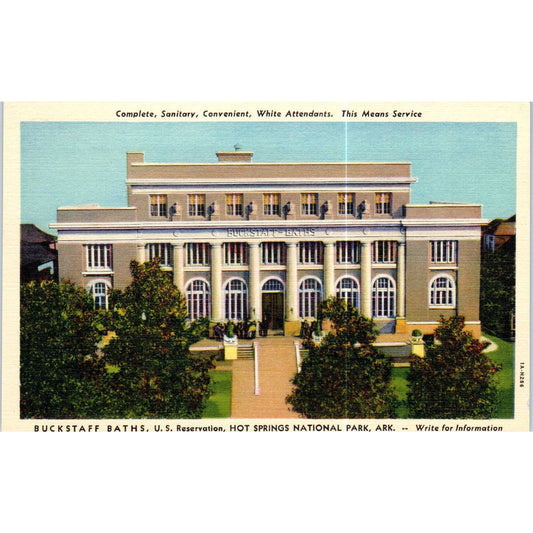 Buckstaff Baths Hot Springs National Park Arkansas Original Postcard TK1-P19