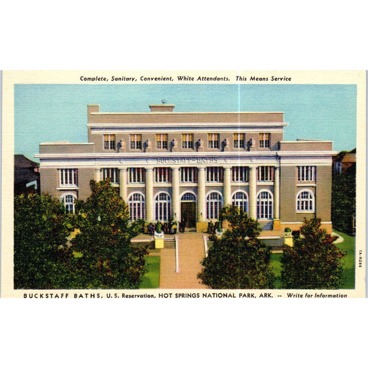 Buckstaff Baths Hot Springs National Park Arkansas Original Postcard P2-4