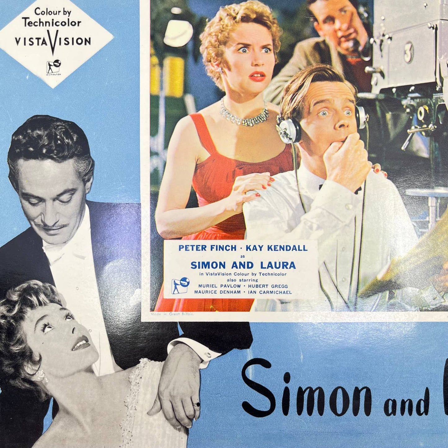 1956 SIMON AND LAURA Movie Lobby Card UK Peter Finch Kay Kendall 11x14” FL3-1
