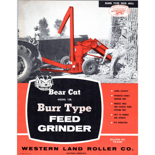 1960s Advertising Brochure BearCat Model 12B Burr Type Feed Grinder AD4