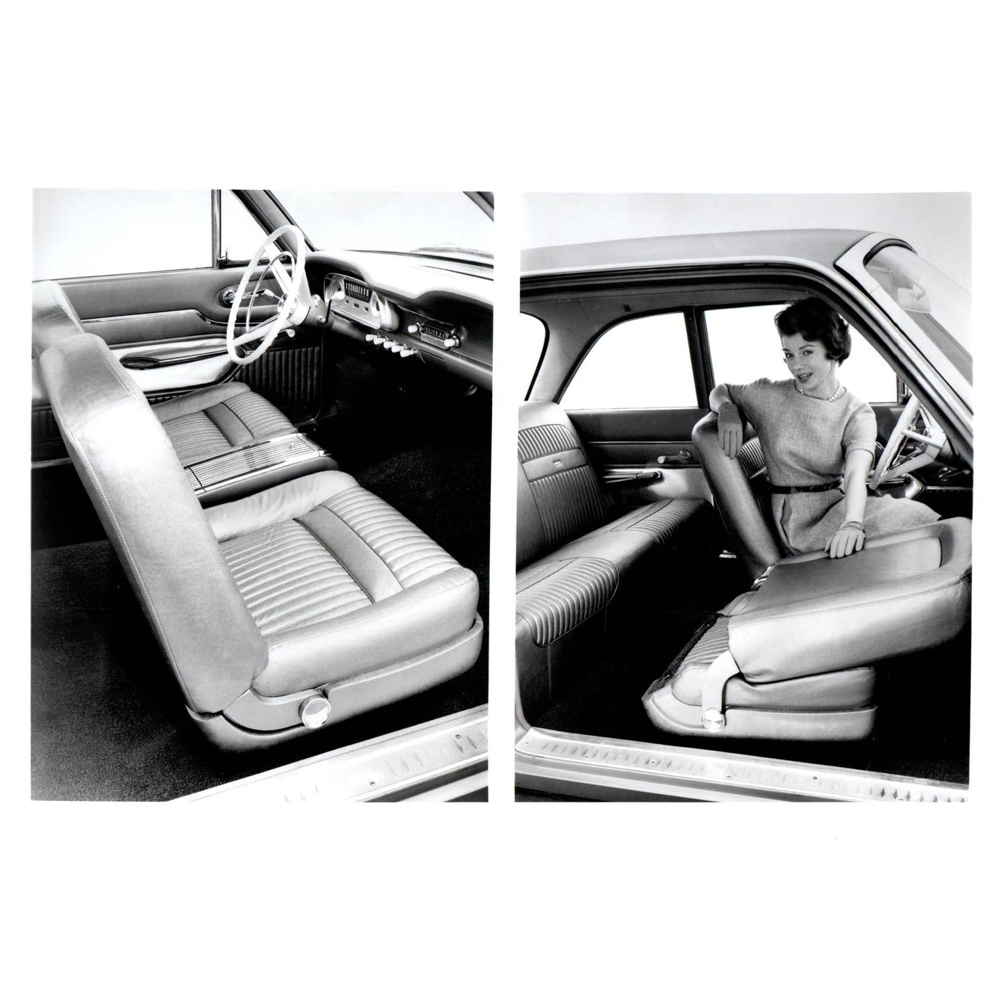 c1960 Original Press Photo 1961 Ford Futura Front & Back Interior Promo AE1