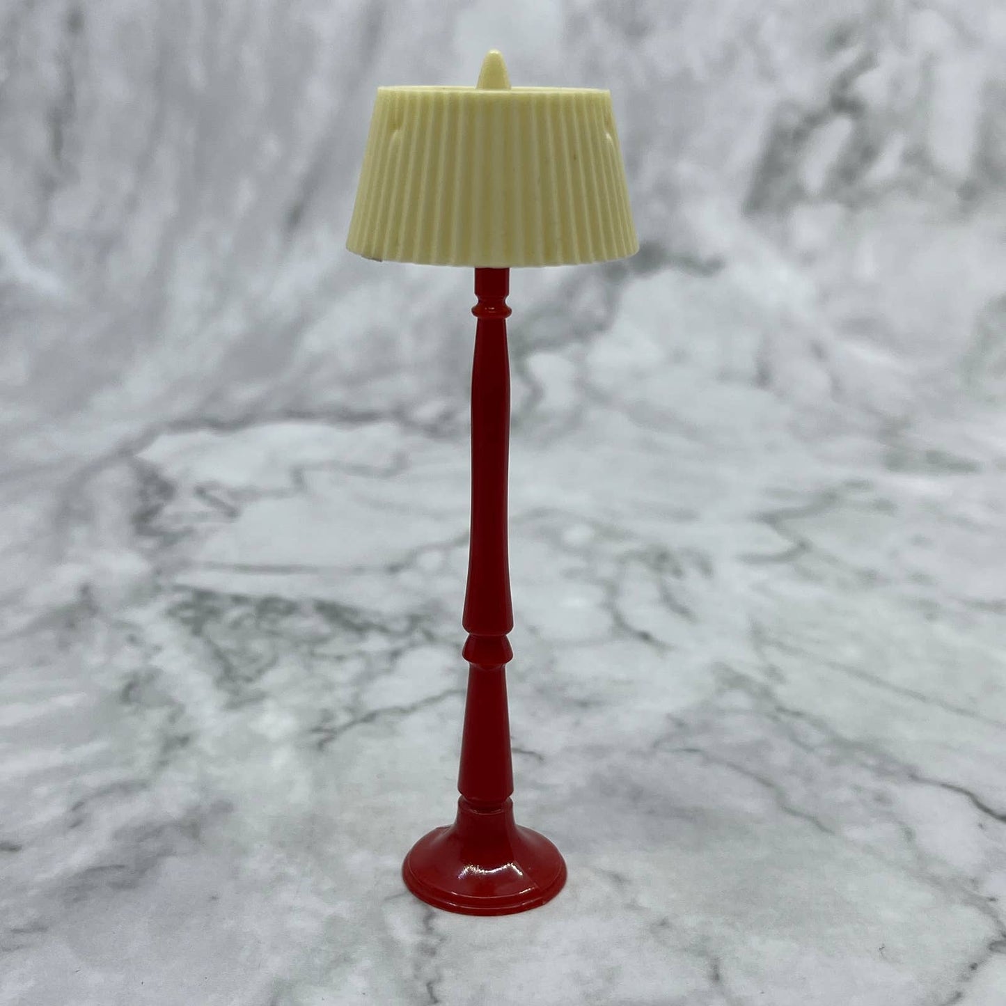 Vintage 1940s Renwal Dollhouse Miniature Red Plastic Floor Lamp SE7