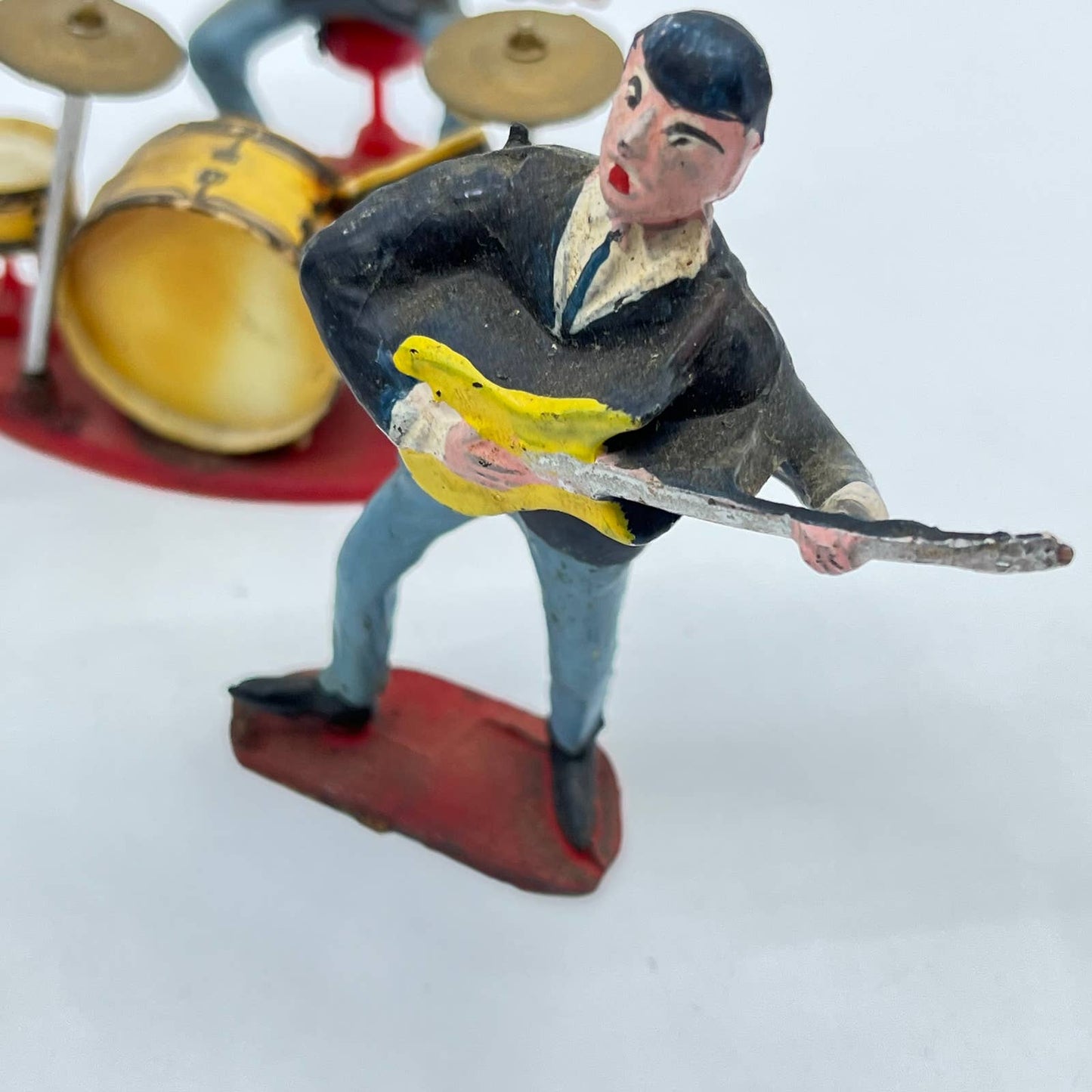 Vintage Beatles 3" Figure Set Cake Toppers 1960s Plastic Hong Kong COMPLETE TF5