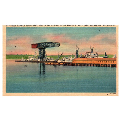 Hammerhead Crane US Navy Shipyard Bremerton Washington - Original Postcard TJ8-5