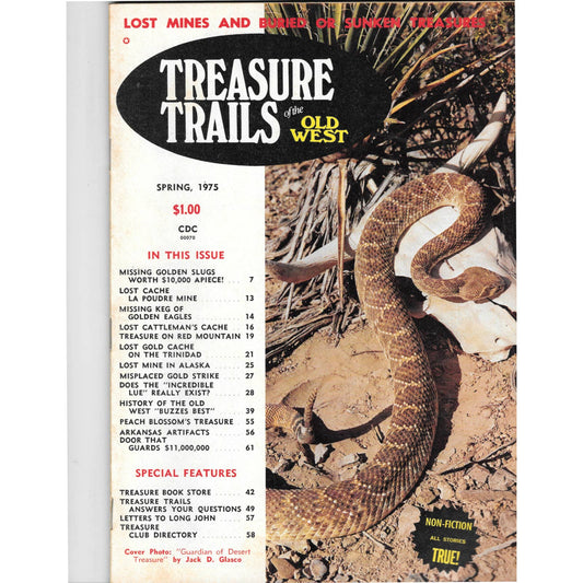 Treasure Trails of The Old West Magazine - Lost Mines Sunken Gold Spring 1975 M6