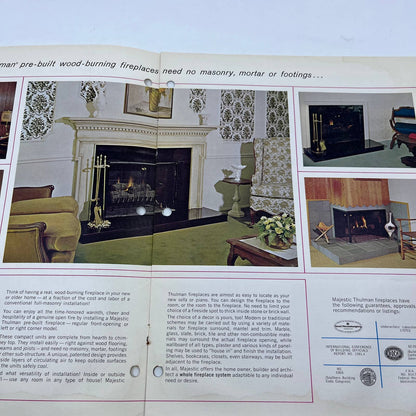 1960s Majestic Thulman Wood-Burning Fireplaces Advertising Booklet Brochure TH8