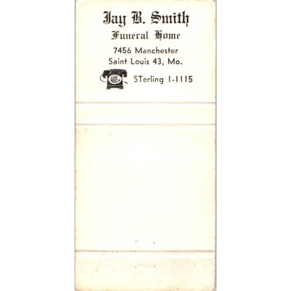 Jay B. Smith Funeral Home St Louis MO Advertising Matchbook Cover SA1-M6