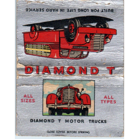 Diamond T Motor Trucks Portland Oregon Wide Advertising Matchbook Cover SA6-M7