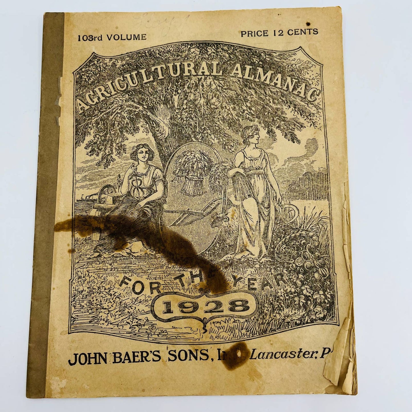 1928 Agricultural Almanac John Baer’s Sons Lancaster PA C10