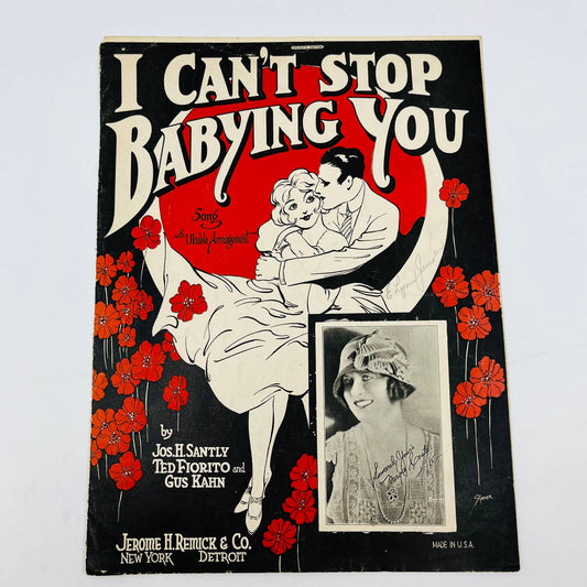 1924 I Can’t Stop Babying You Flapper Margie Coate Jos. Santly Sheet Music