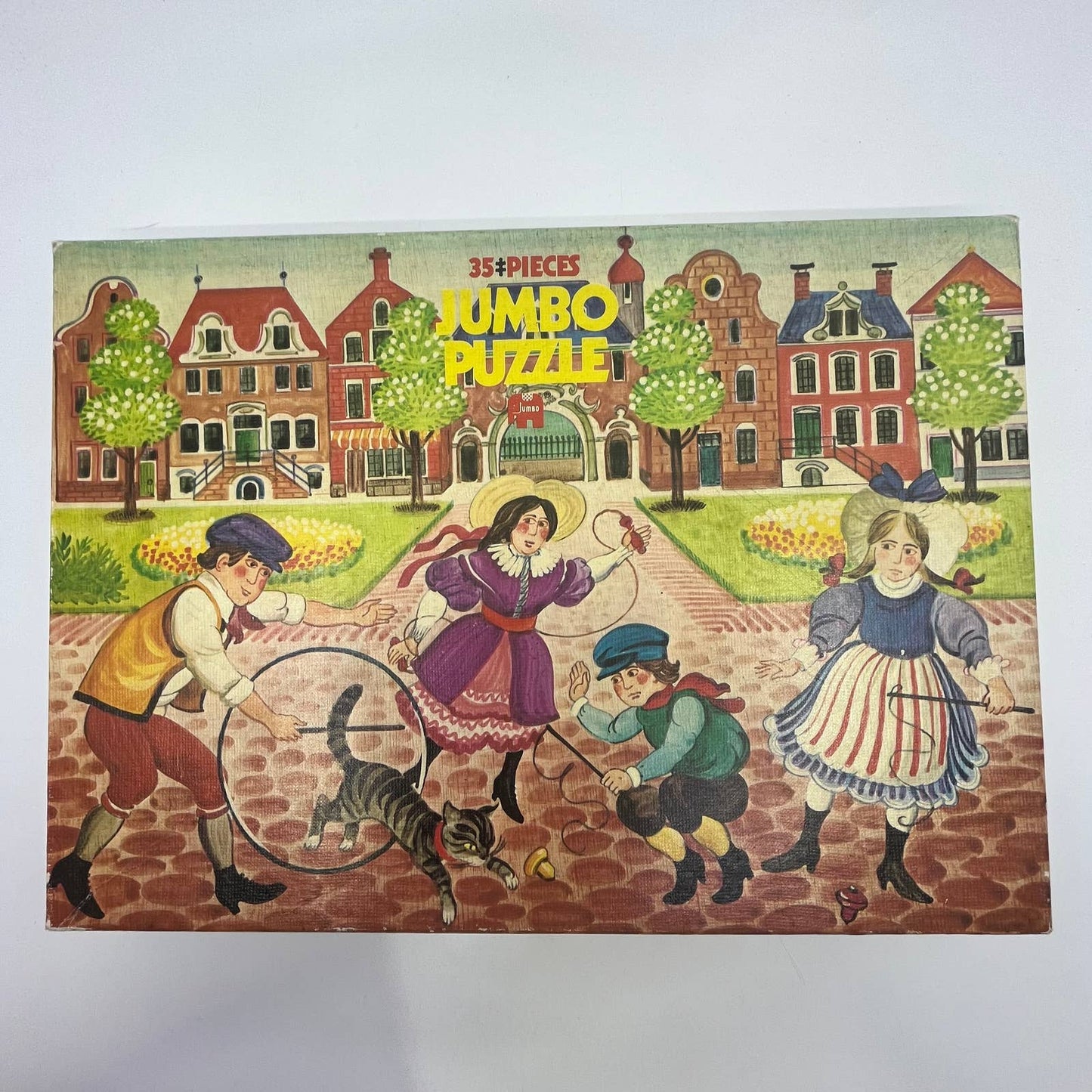 1970s Vintage 35 Piece Jumbo Puzzle 1191 Holland COMPLETE Dutch Kids Cat TH2