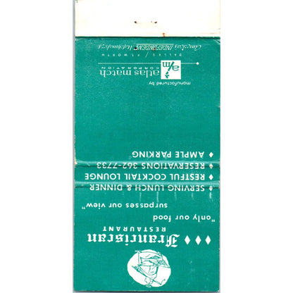 Franciscan Restaurant Fisherman's Wharf San Francisco Matchbook Cover SA1-M5