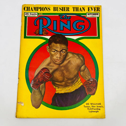 1947 Sept - The Ring Boxing Magazine – Ike Williams Cover Louis Graziano TA5