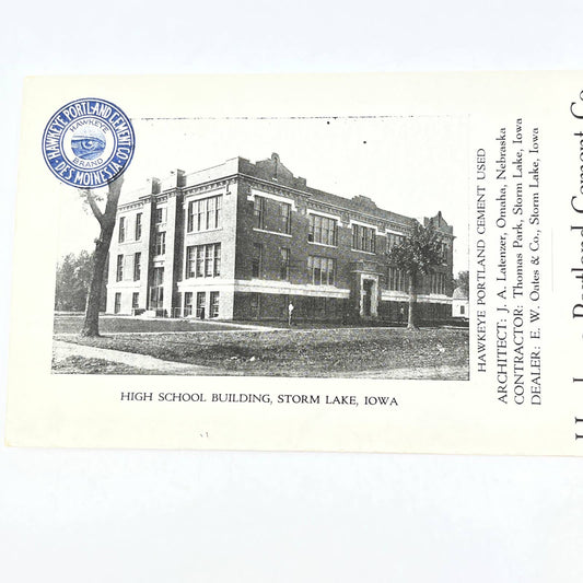 1916 Hawkeye Portland Cement Co Blotter Des Moines IA High School Storm Lake AB8