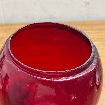 Vintage 1910s Ruby Red Glass Dietz Fitzall Loc-Nob NY USA Replacement Globe TA9