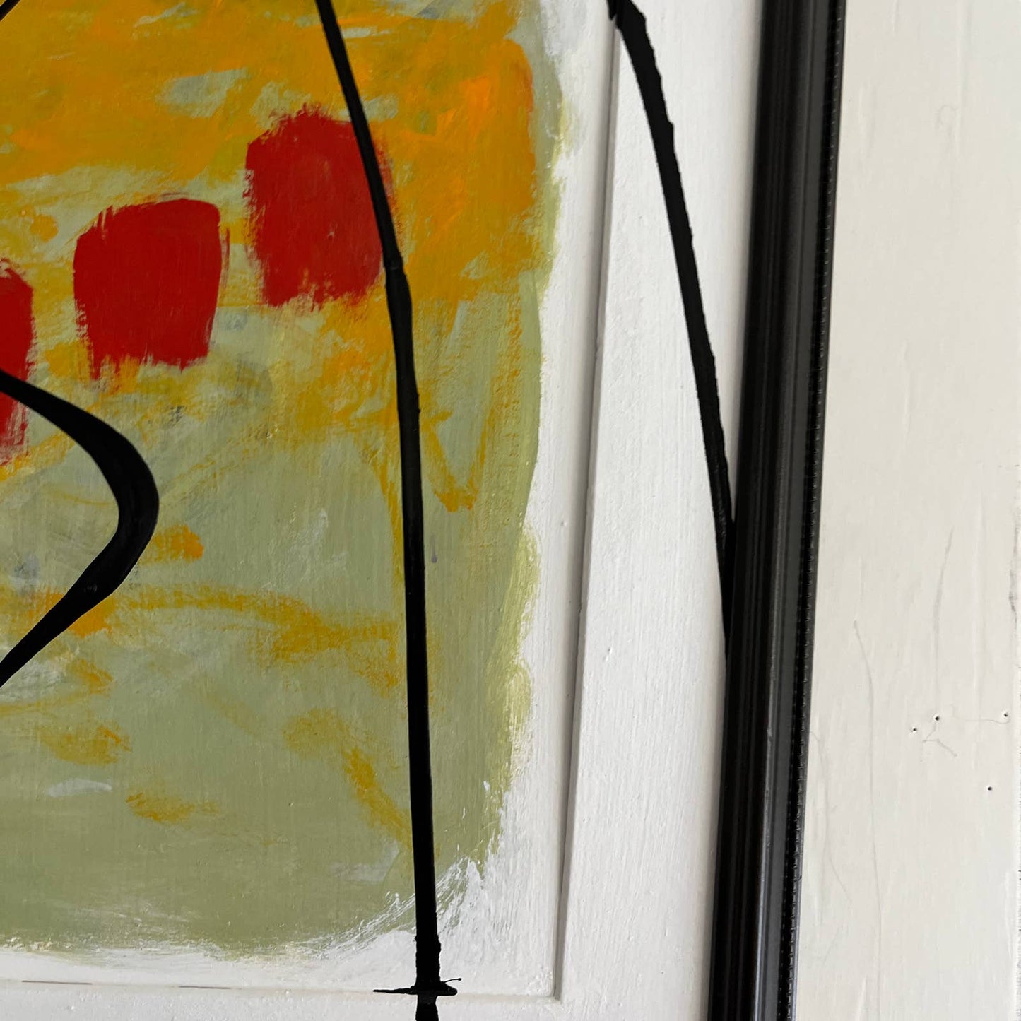 Original Large Framed Abstract Art Painting 19x17" Stairway to Seven With COA