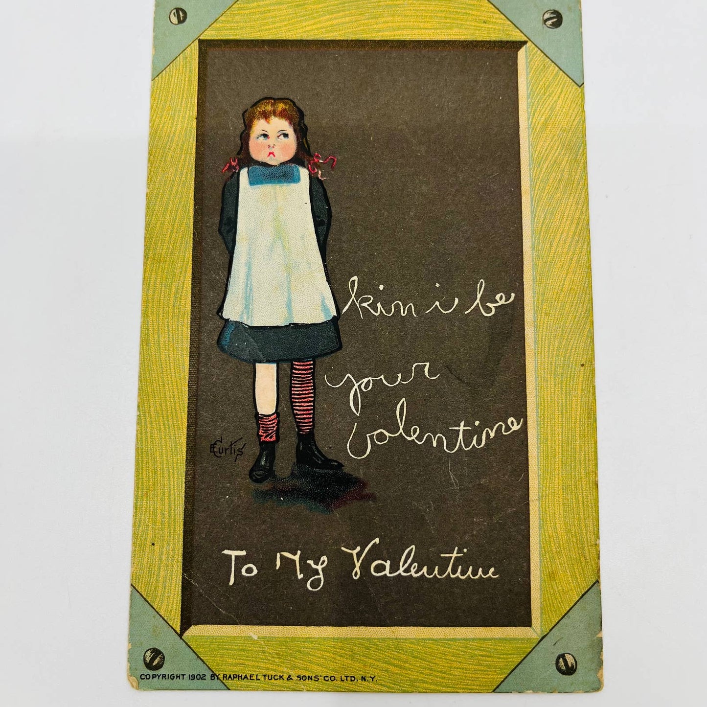 1902 Valentine’s Card Raphael Tuck Kin I Be Your Valentine Girl PA3