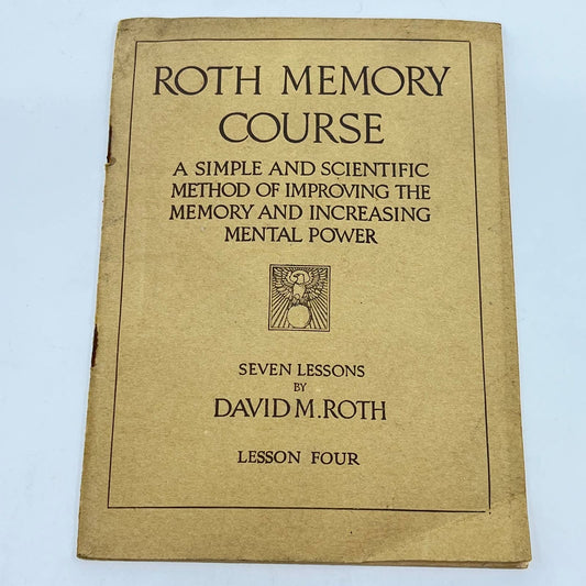 1918 Roth Memory Course Lesson FOUR by David M. Roth TE2
