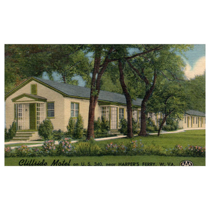 Cliffside Motel AAA Harper's Ferry West Virginia - Postcard TJ8-2