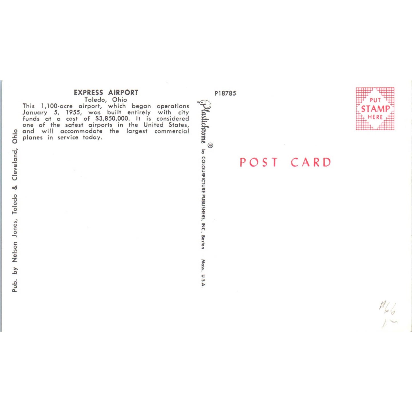 Express Airport Toledo Ohio Original Postcard TK1-P12