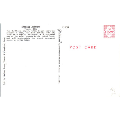 Express Airport Toledo Ohio Original Postcard P2-7