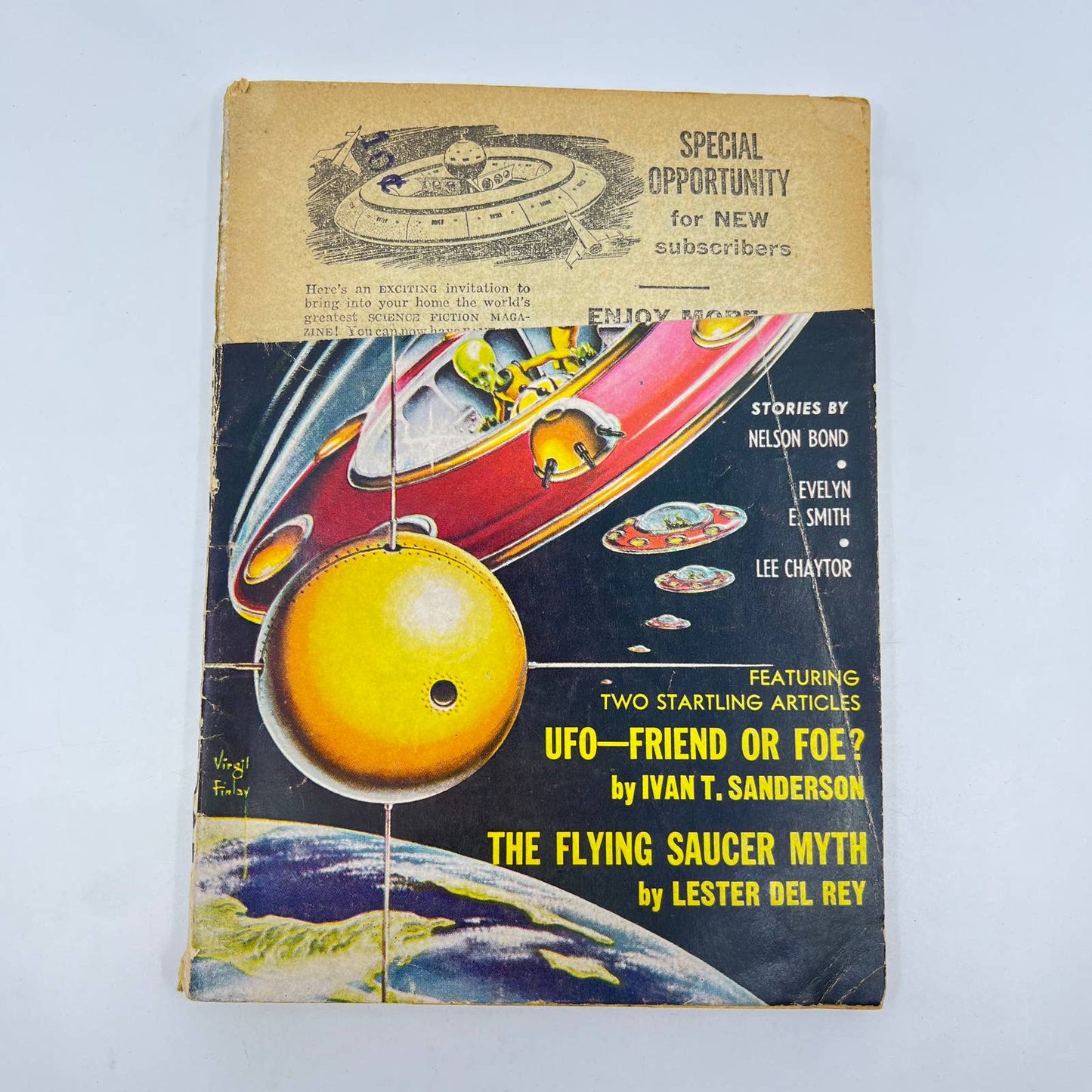 1957 August Fantastic Universe Science Fiction Magazine UFO - Friend or Foe TF3