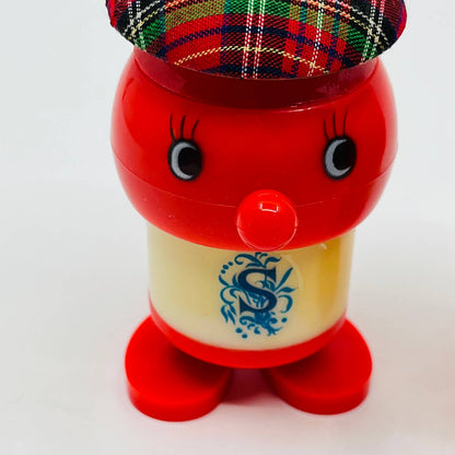 Vintage Kitschy Scottish Tartan Hat Tomato Celluloid Salt & Pepper Shakers TD2