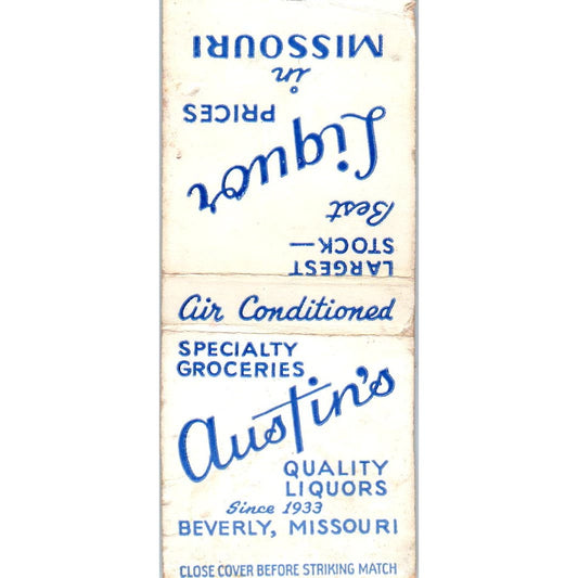 Austin's Specialty Groceries Beverly MO Advertising Matchbook Cover SA9-M5