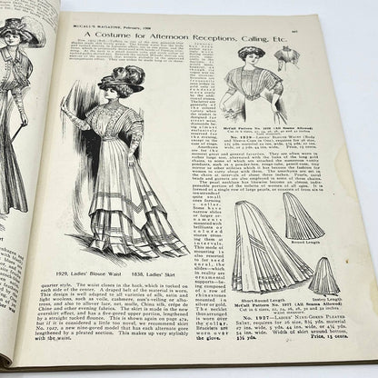 McCall's Magazine February 1908  Victorian Fashion Dressmaking TF7