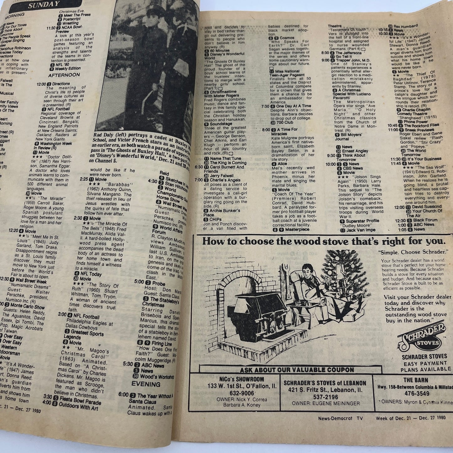 1980 Dec 21 Bellville IL News-Democrat TV Listings Freebie and the Bean L4-1