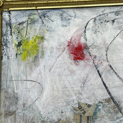 Original Framed Mixed Media Abstract Art Painting 8x6 “Announcement" w/ COA TJ9