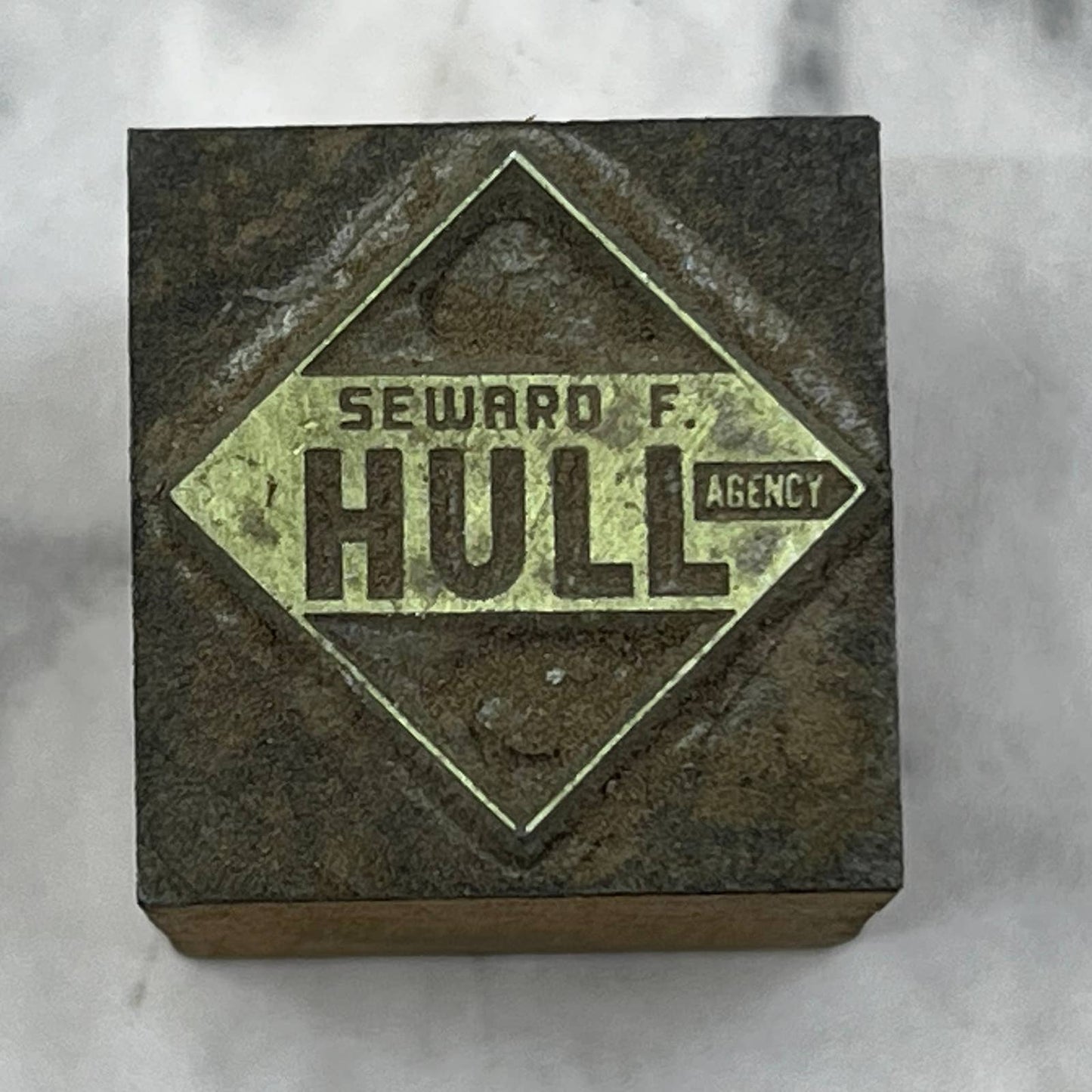 Vintage Printing Letterpress Printers Block Plate Seward F. Hull Agency TJ56