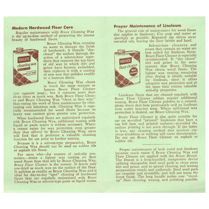 1950s MCM Advertising Brochure Bruce Hardwood Flooring Maintenance Tips SE4