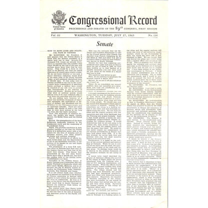 The Congressional Record Jul 27 1965 George McGovern Address on Vietnam TK1-P8